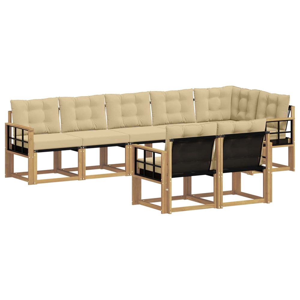 Ensemble de canapés d'extérieur 8 pc blanc et beige