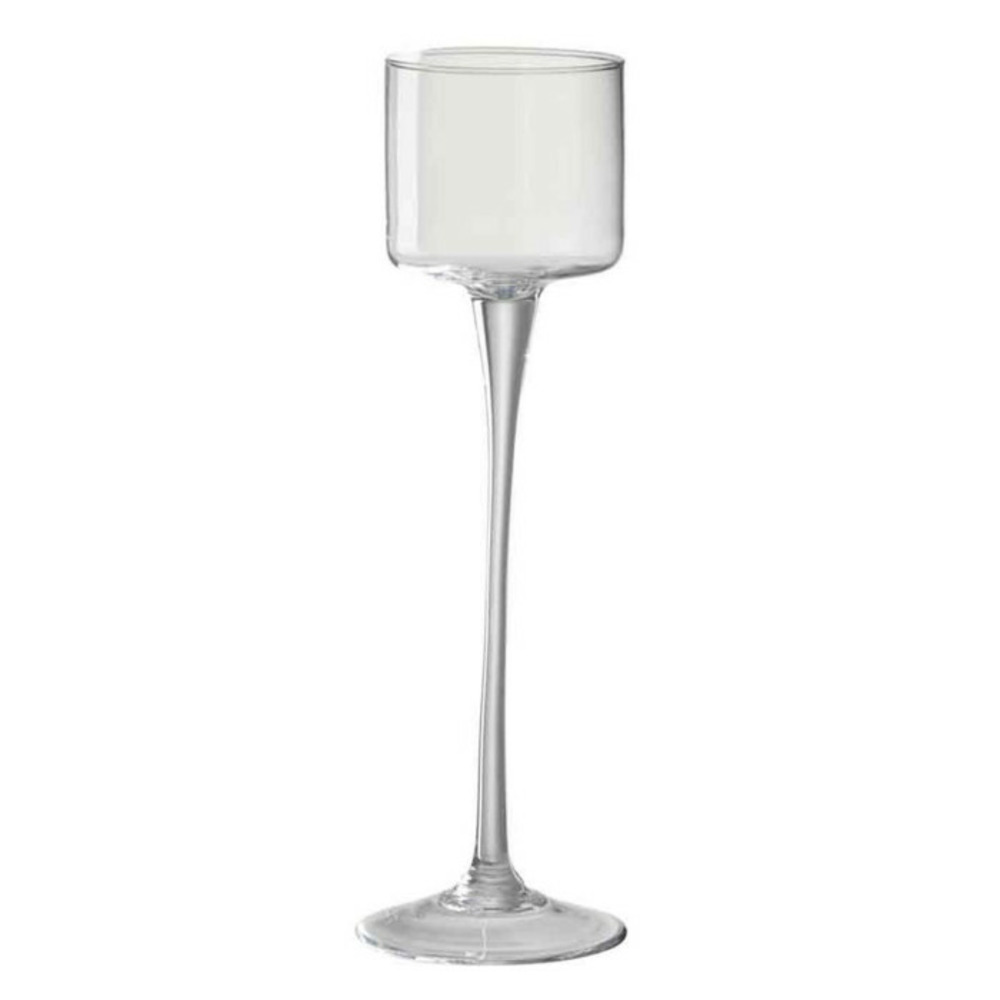 Photophore sur pied verre 33cm transparent