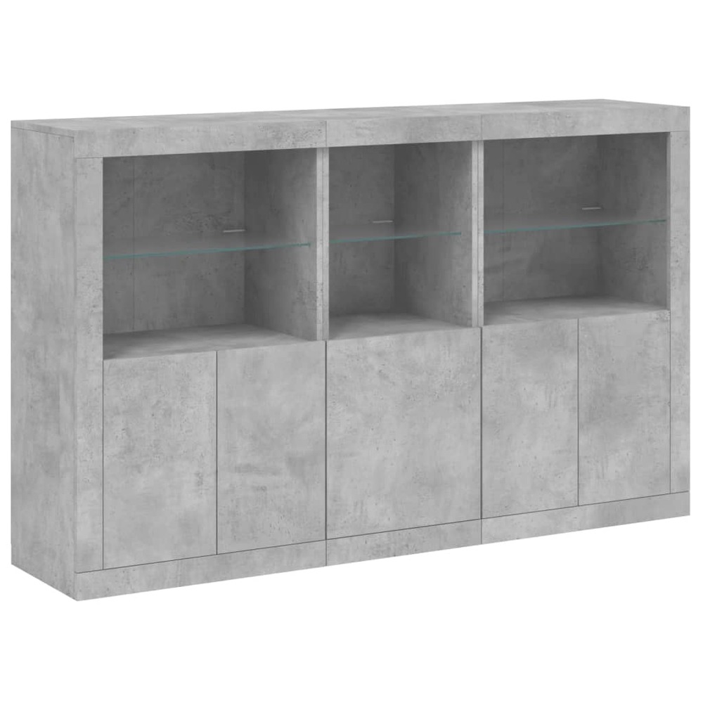 Buffet bahut commode armoire meuble de rangement organisateur cuisine salle de séjour salon avec lumières led 162 x 37 x 100