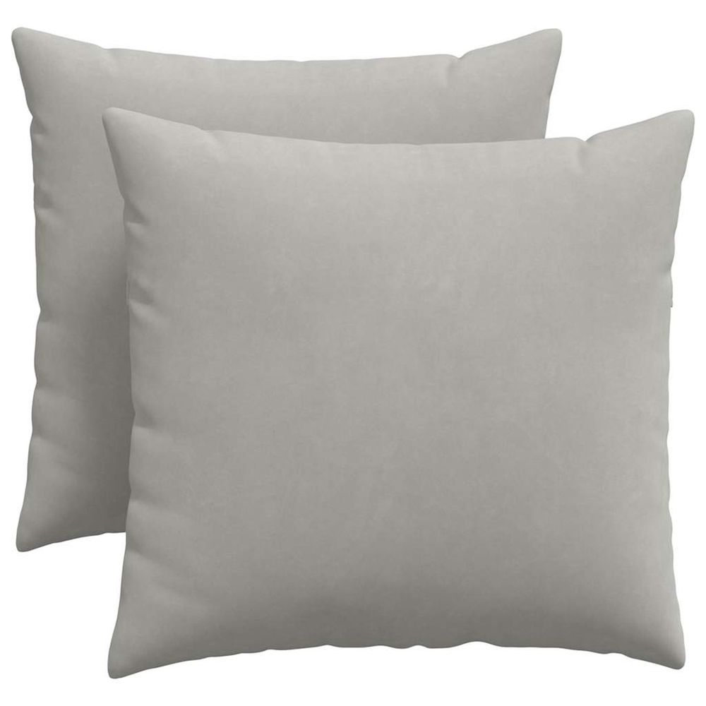 Coussins de canapé 2 pc tissu gris clair 50 x 50 cm