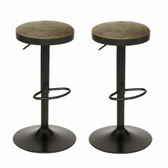 Lot de 2 tabourets de bar en velours ilsa