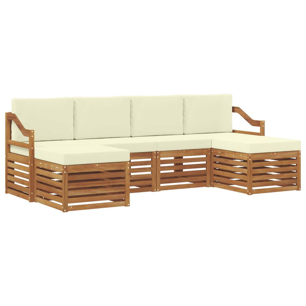 Ensemble de canapés d'extérieur 6 pc naturel et crème