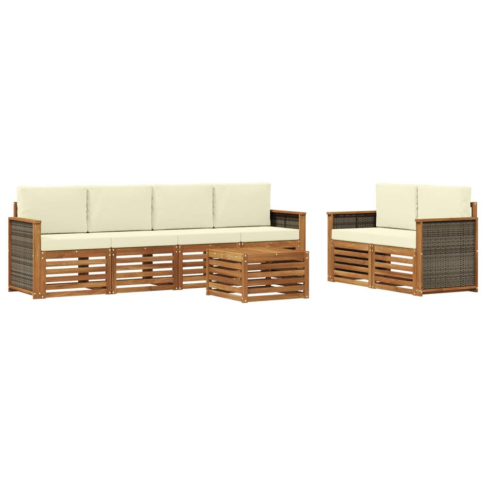 Ensemble de canapés d'extérieur 7 pc naturel et crème