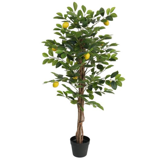 Citronnier artificiel avec 3 troncs vert 120 cm pp