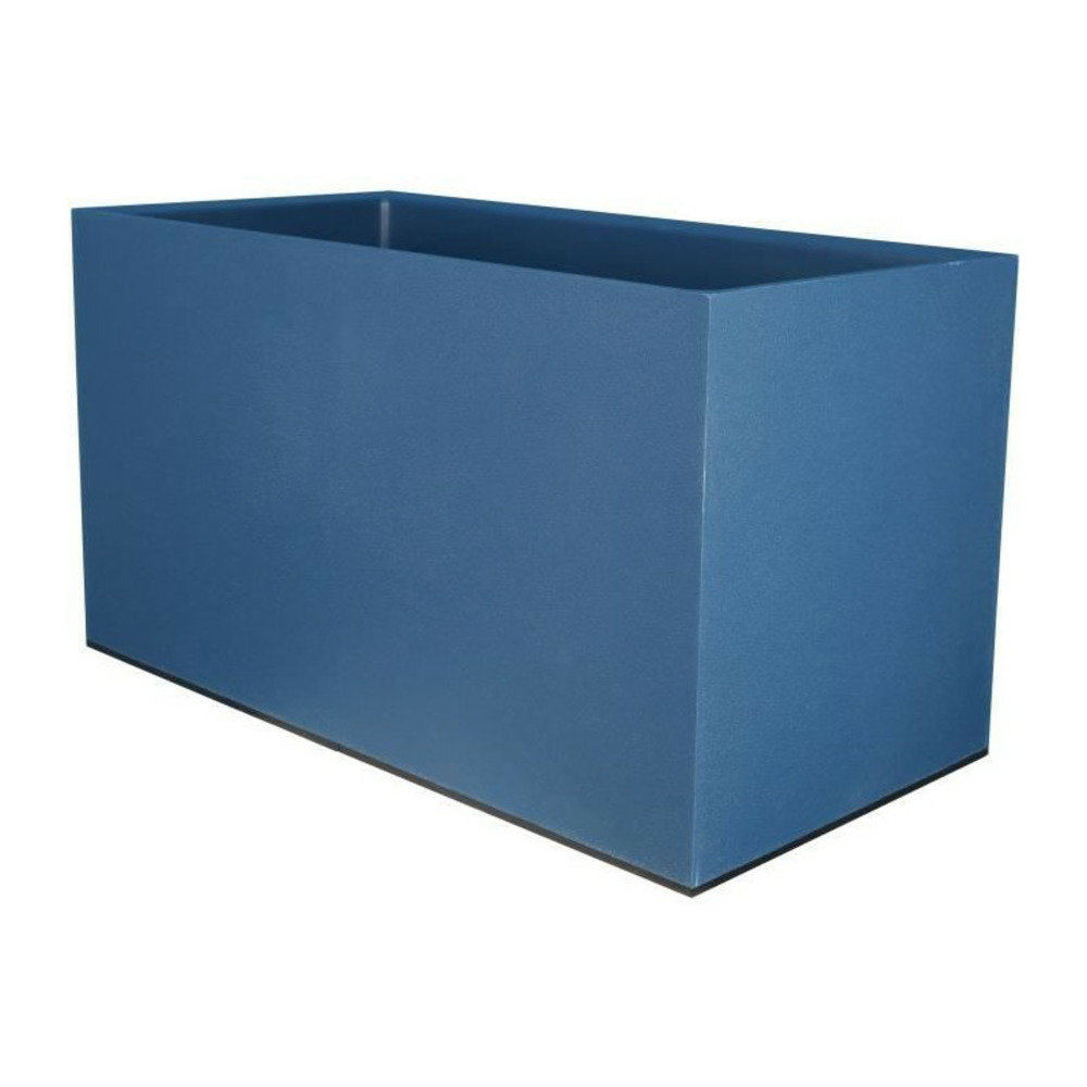Bac à fleurs rectangulaire bleu granit plastique 80 x 40 cm