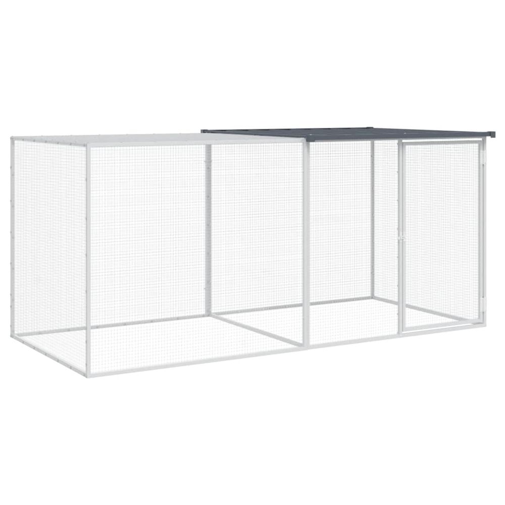 Cage à poulets avec toit anthracite 203 x 98 x 90 cm acier galvanisé