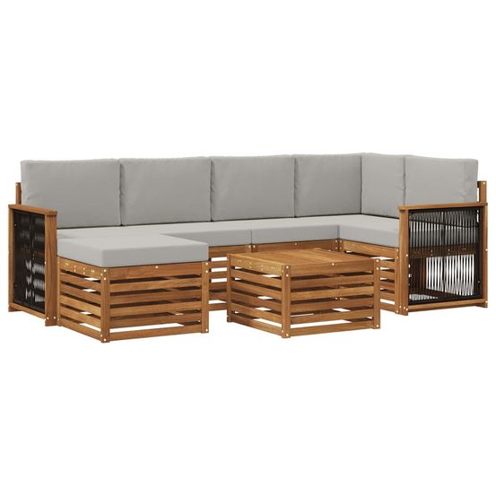 Ensemble de canapés d'extérieur 6 pc naturel et gris clair