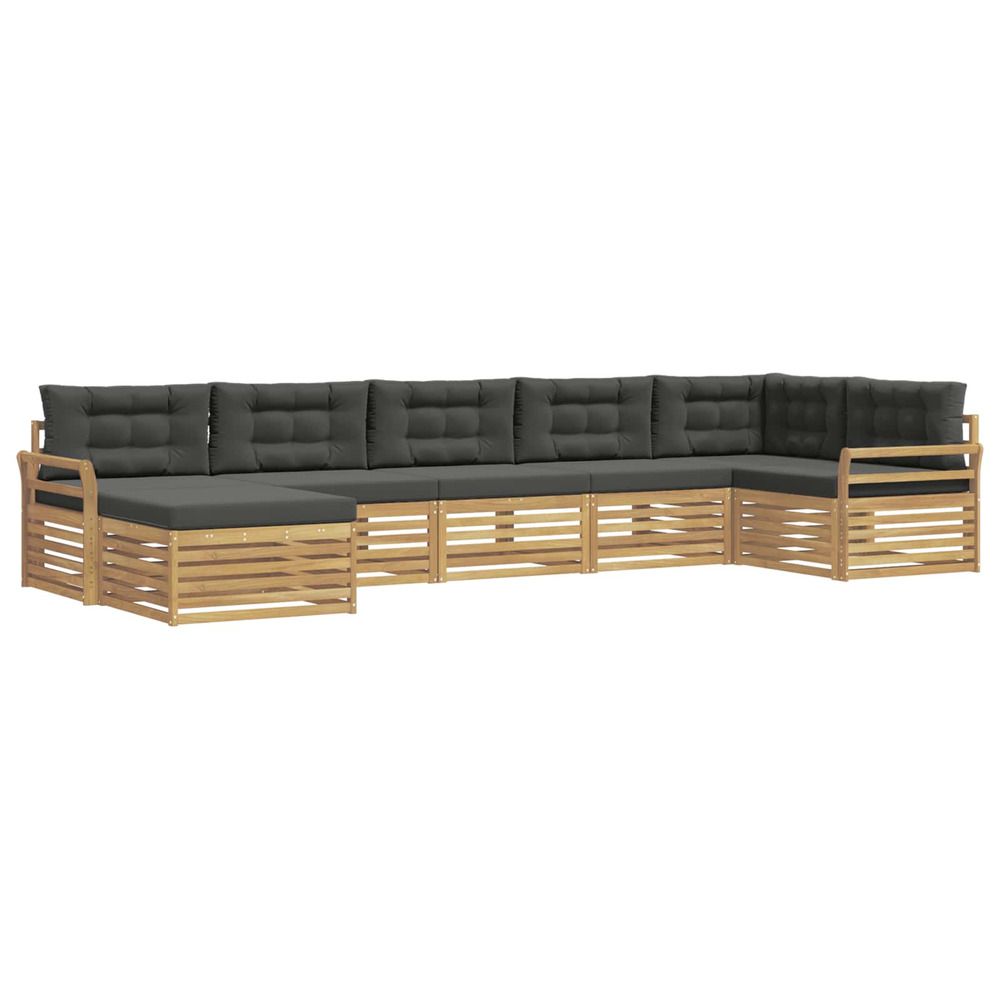 Ensemble de canapés d'extérieur 7 pc blanc et anthracite