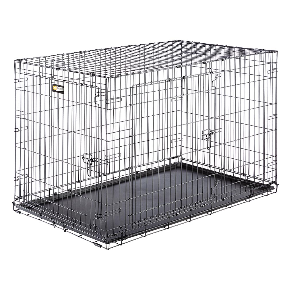 Ferplast cage de transport pliable pour chiens dog-inn 120, enclos pour chiots, transport en métal séparation inclus, porte double