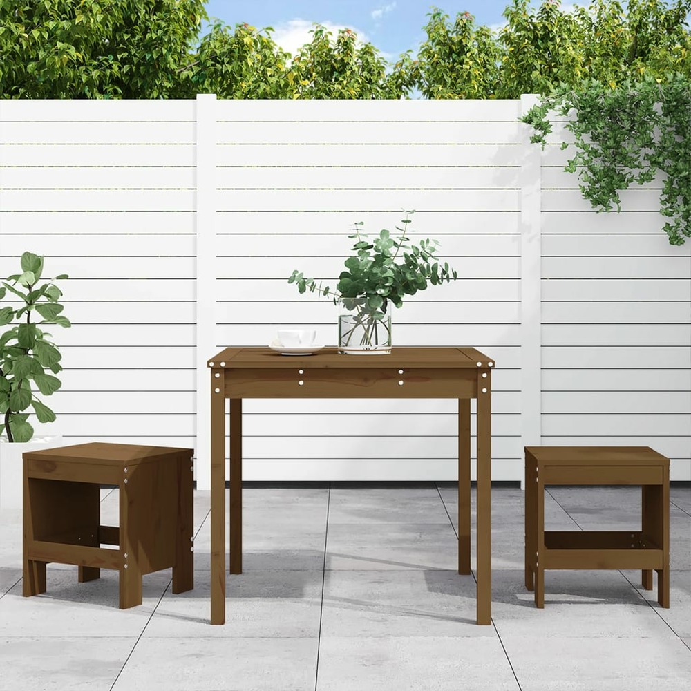 Ensemble de bistrot de jardin 3 pcs marron miel bois pin massif