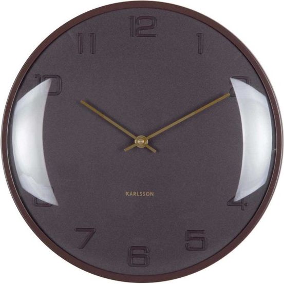 Horloge murale en métal fuerte dome marron