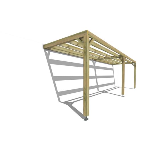 Pergola bois • 8m x 2m • adossée • sens largeur • lattage bois • livraison comprise