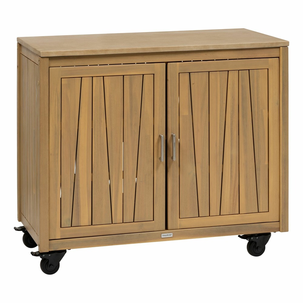 Cuisine d'extérieur en acacia et aluminium 2 portes magma - marron