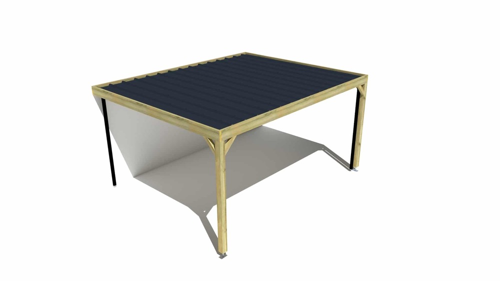 Carport bois • 5m x 4m • adossée • sens largeur • livraison comprise