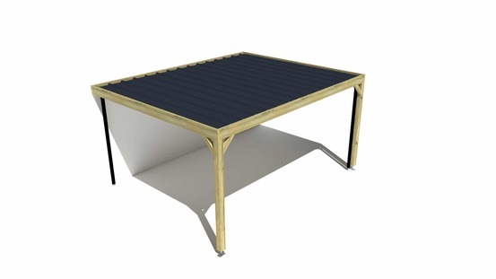 Carport bois • 5m x 4m • adossée • sens largeur • livraison comprise