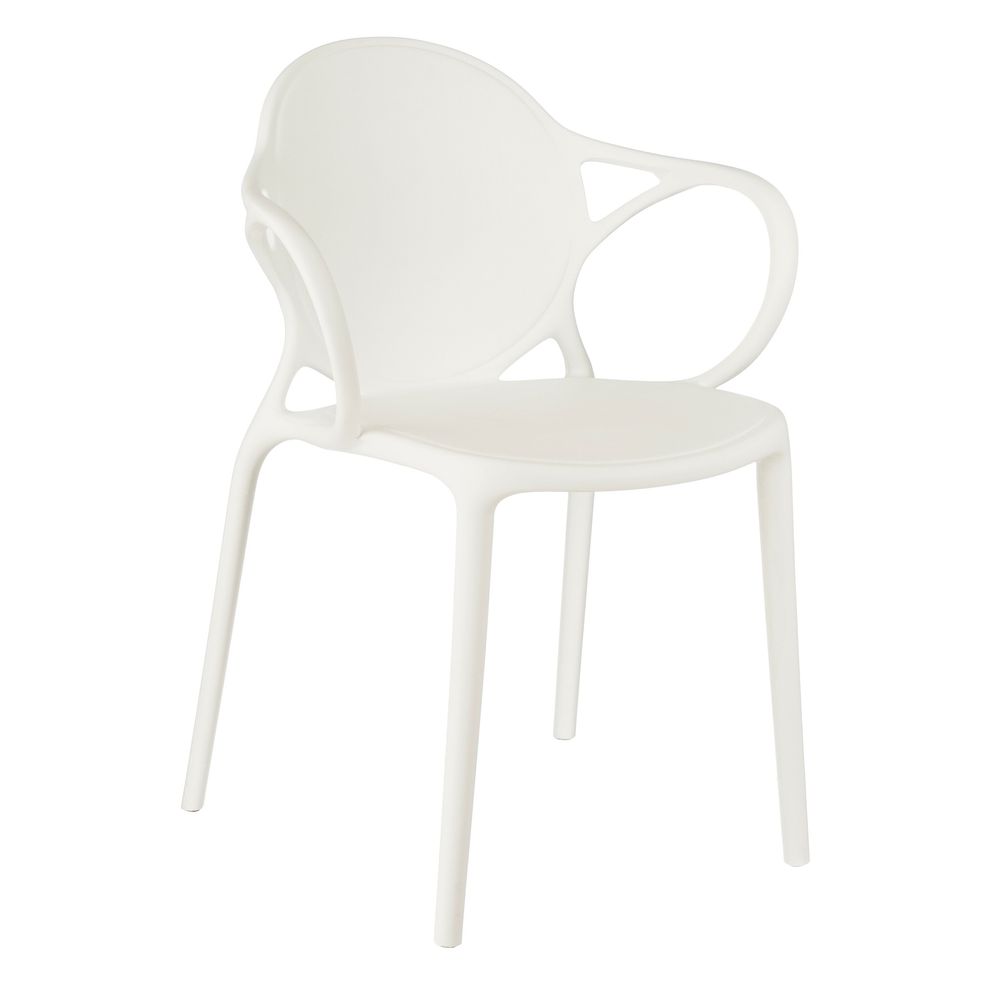 Mica decorations nebraska chaise de jardin - l56 x l57 x h80 cm - polypropylène - blanc