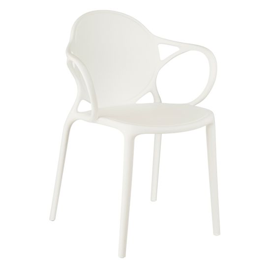 Mica decorations nebraska chaise de jardin - l56 x l57 x h80 cm - polypropylène - blanc