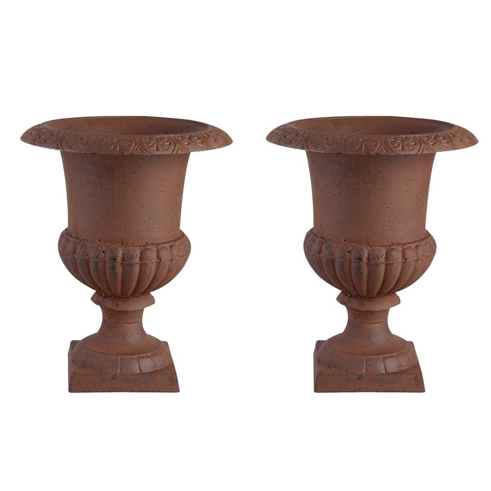 Vase médicis en fonte 31.5 x 31.5 x 42 cm (lot de 2)