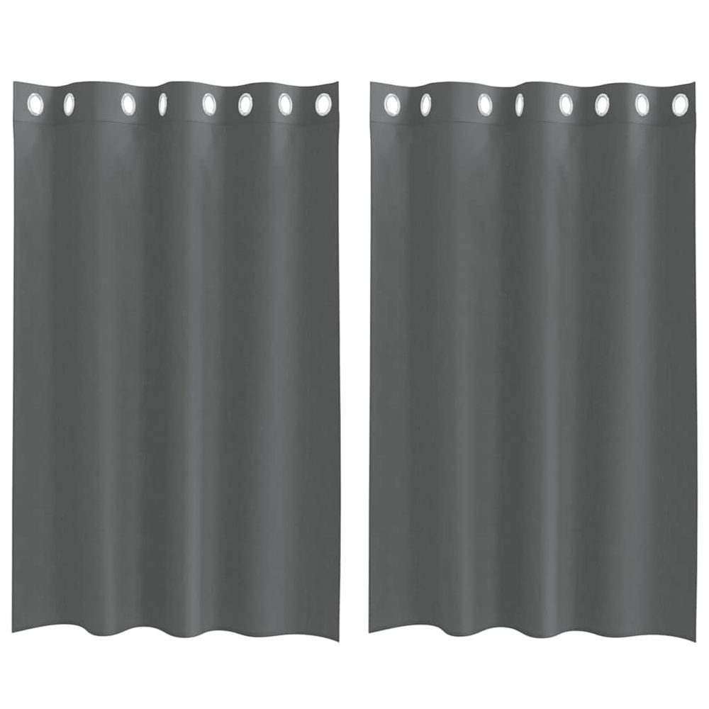 Rideaux en voile avec œillets 2 pcs gris foncé 140x175 cm