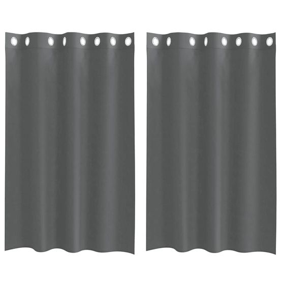 Rideaux en voile avec œillets 2 pcs gris foncé 140x175 cm