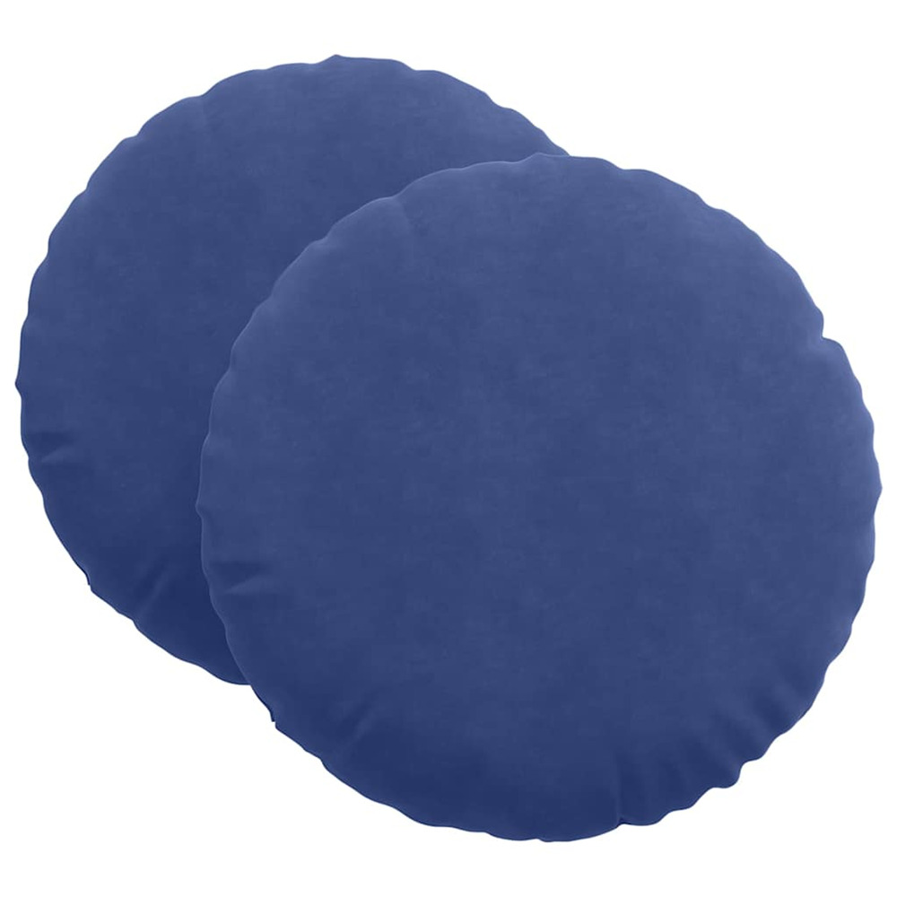 Coussins de siège 2 pcs bleu police ø 40 x 13 cm velours