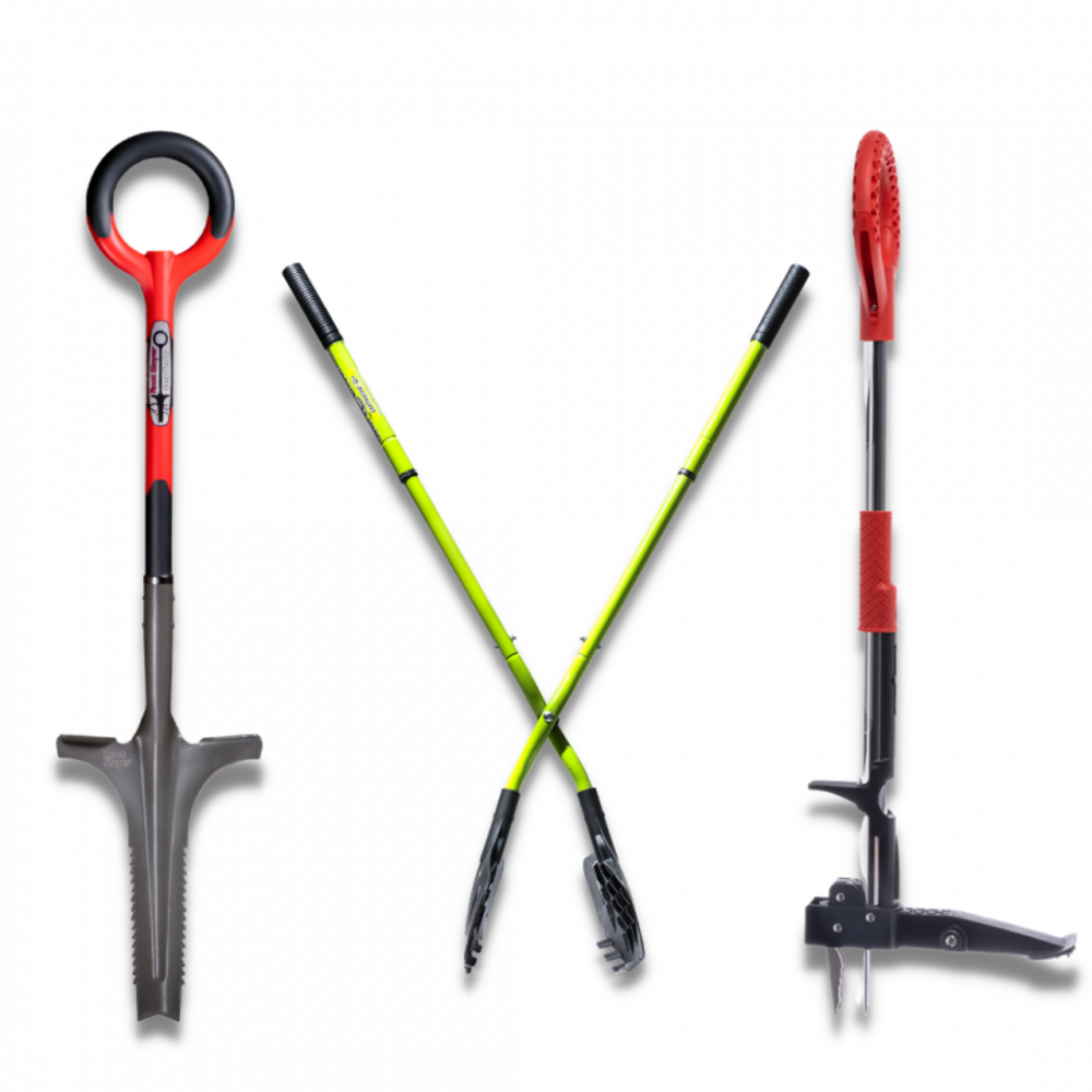 Désherbeur lame en v + ramasse feuille xxl + extracteur mauvaises herbes