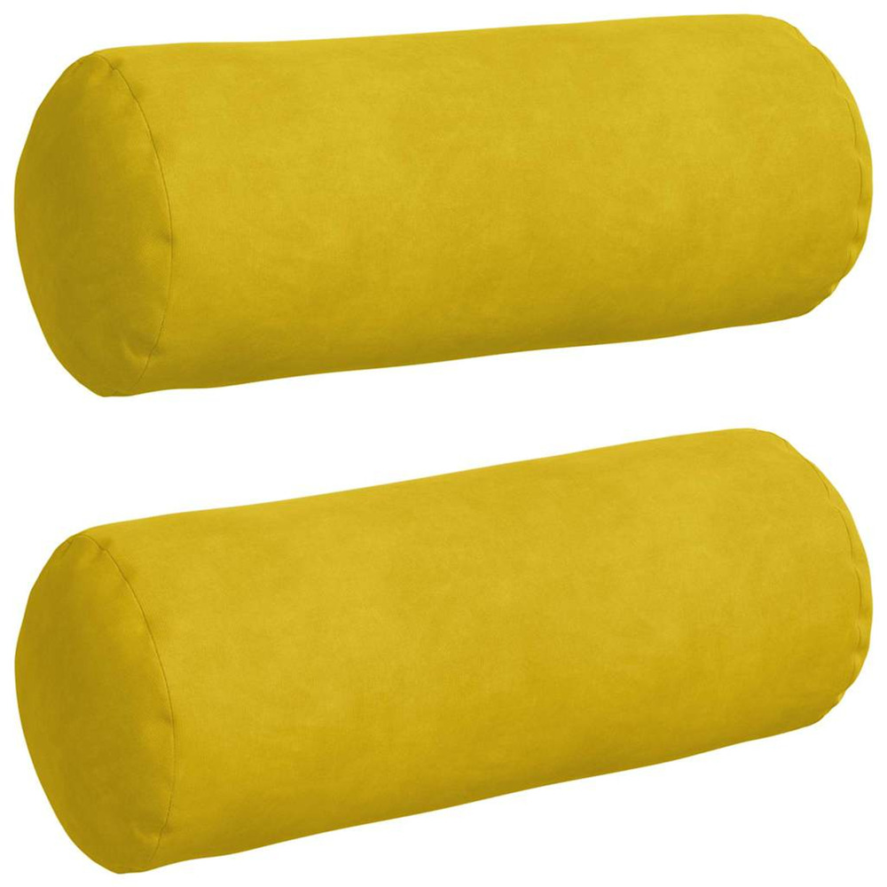 Coussins d'accent 2 pcs jaune ø 15 x 40 cm