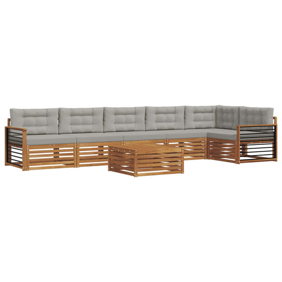 Ensemble de canapés d'extérieur 7 pcs gris naturel et clair