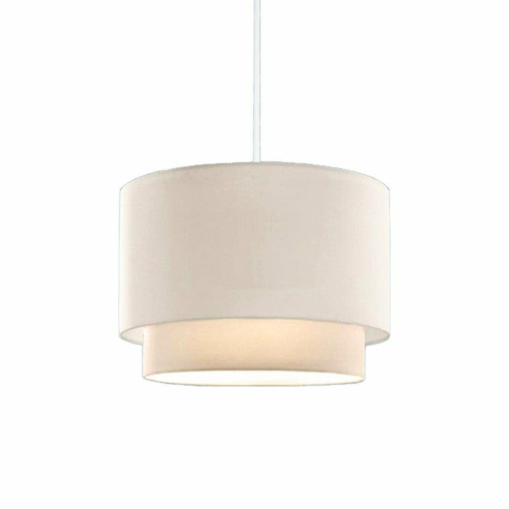 Suspension luminaire plafonnier abat jour blanc crème 30x20 cm