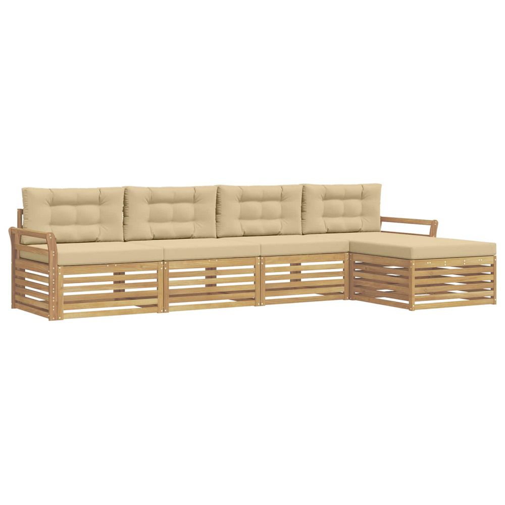 Ensemble de canapés d'extérieur 5 pc blanc et beige