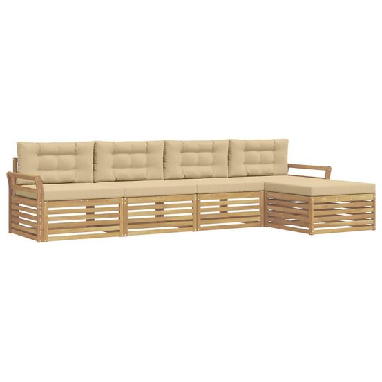 Ensemble de canapés d'extérieur 5 pc blanc et beige