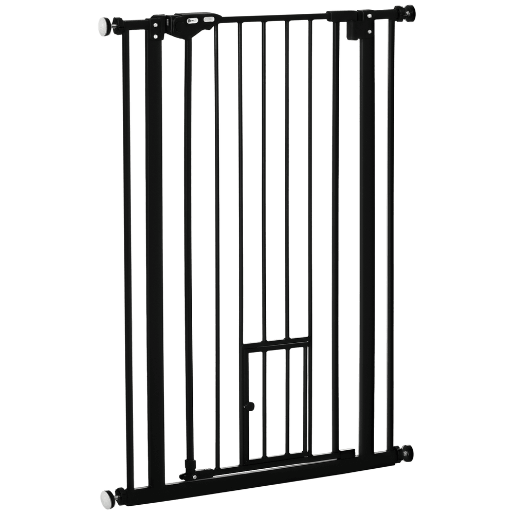 Barrière de sécurité haute en acier pour chien fermeture auto porte chat 104cm noir