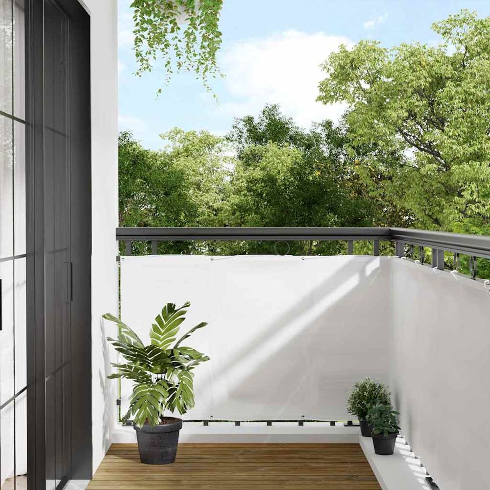 Écran de balcon blanc 90x800 cm 100% polyester oxford