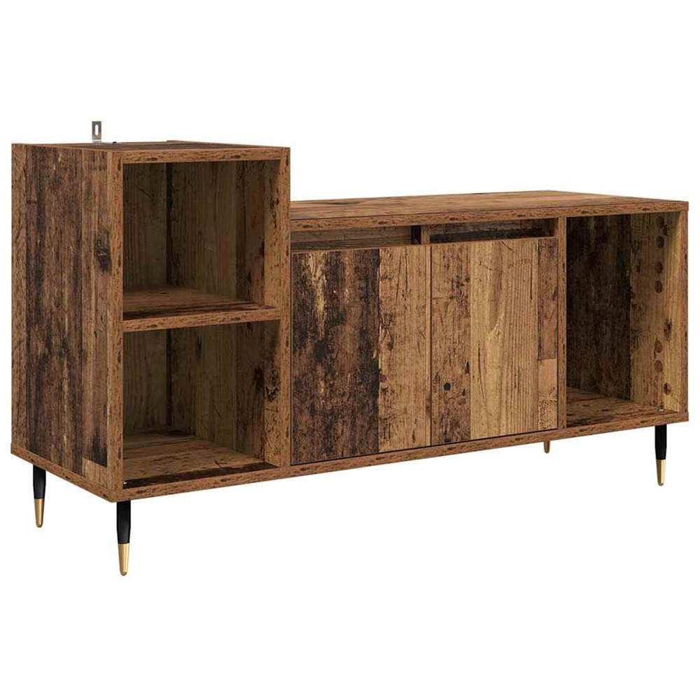 Meuble tv bois ancien 100 x 35 x 55 cm bois d'ingénierie