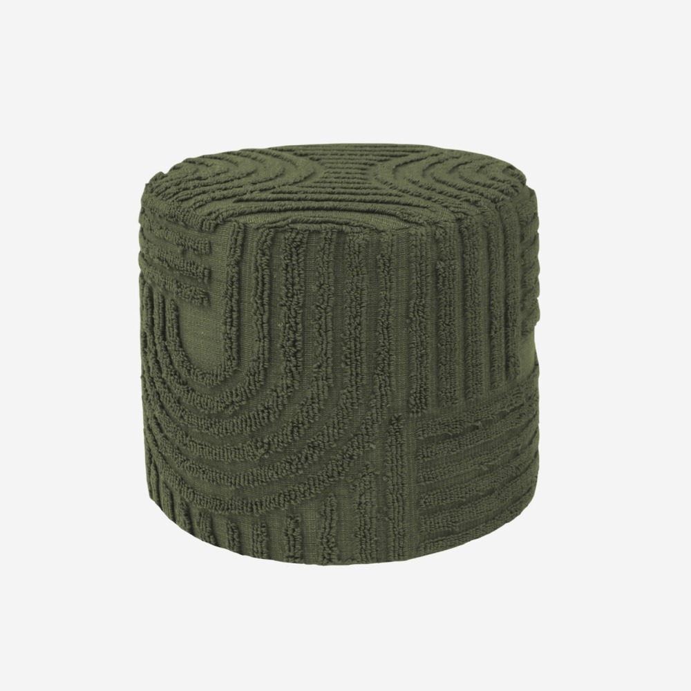 Pouf rond bouclette tuftée ø43 x h 37cm - nuba