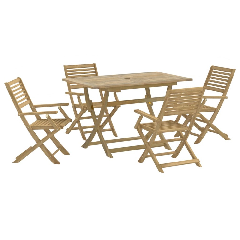 Ensemble à manger de jardin 5 pcs bois d'acacia solide