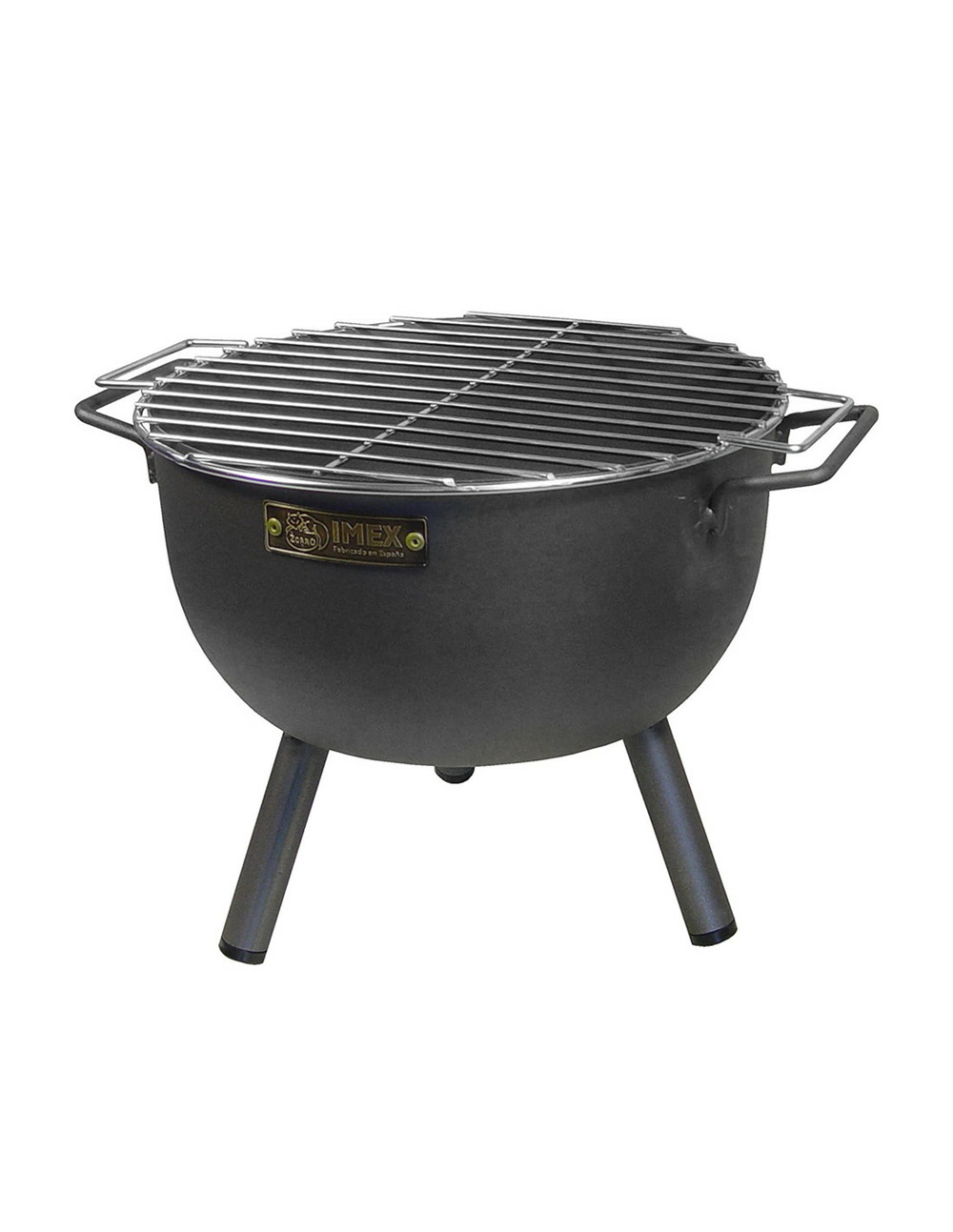 Barbecue de table ronde avec gril en acier zing blanc ø30x28cm imex el zorro. - imex el zorro