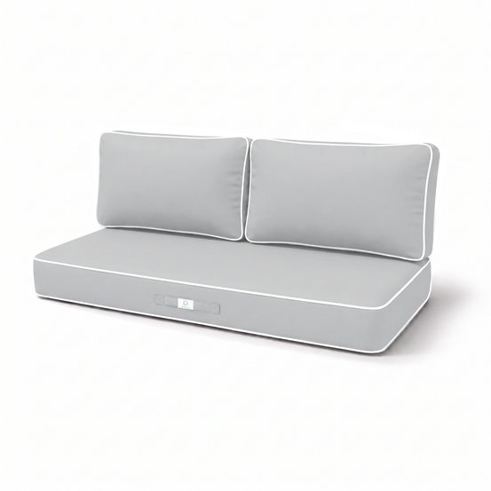 Coussins salon jardin premium déhoussable 100x50cm gris clair