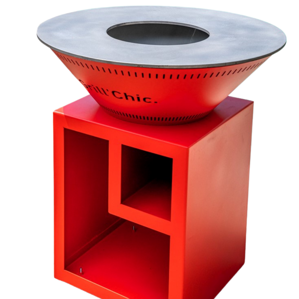 Brasero classique aluminium 83 rouge double cuve