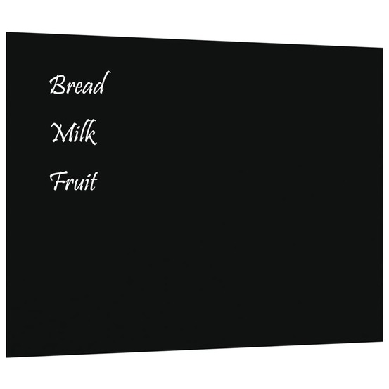 Tableau noir magnétique mural noir 80x60 cm verre trempé