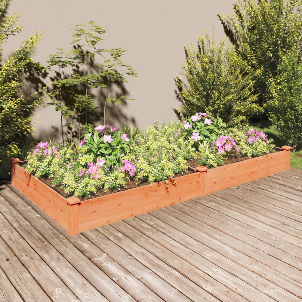 Carré potager xxl en bois de sapin avec doublure jardin marron 240x120 cm