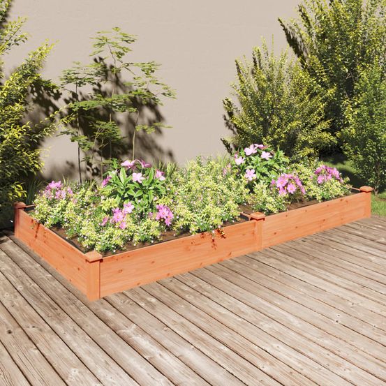 Carré potager xxl en bois de sapin avec doublure jardin marron 240x120 cm