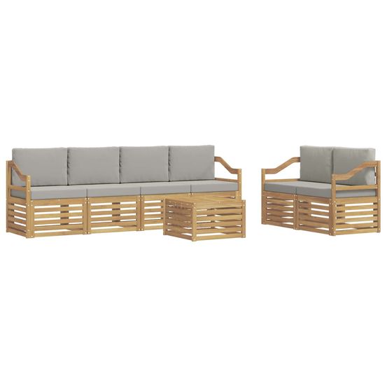 Ensemble de canapés d'extérieur 7 pc blanc et gris clair