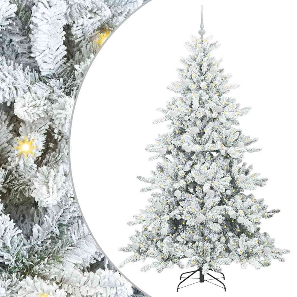Sapin de noël artificiel à branches articulées blanc 210 cm