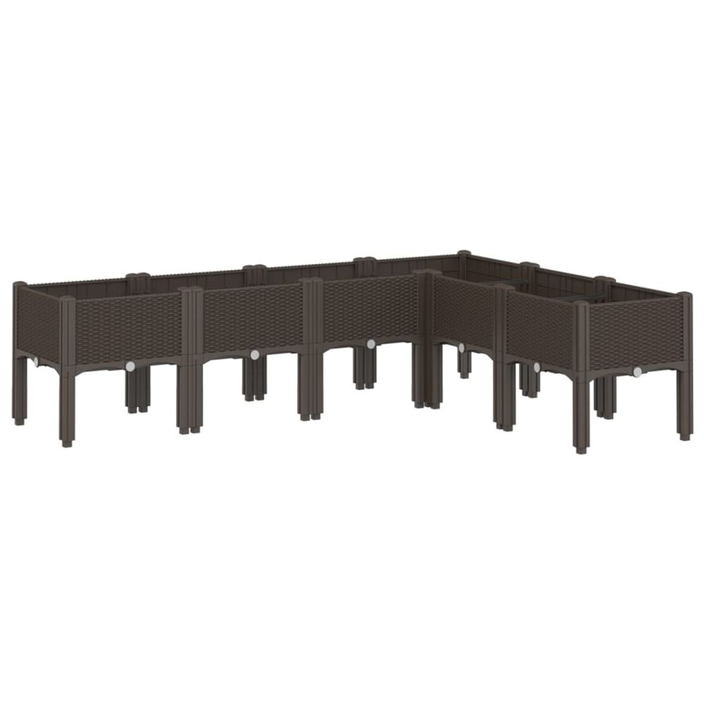 Jardinière d'extérieur avec pieds marron 160x120x42 cm pp