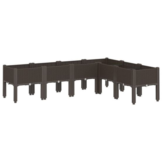Jardinière d'extérieur avec pieds marron 160x120x42 cm pp
