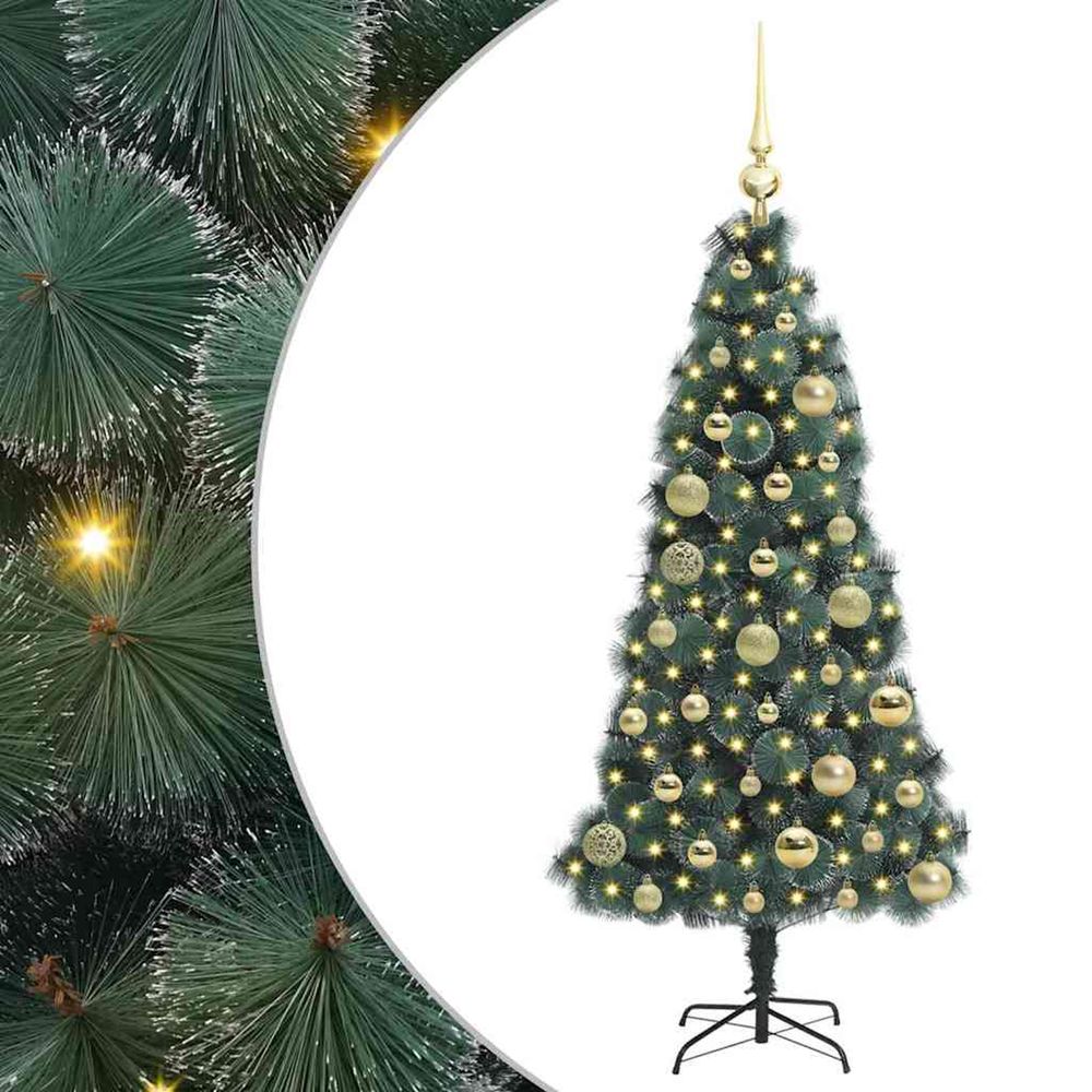 Arbre de noël artificiel pré-éclairé avec ensemble de boules