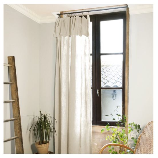 Rideau ajustable + 8 anneaux pince collection gaia