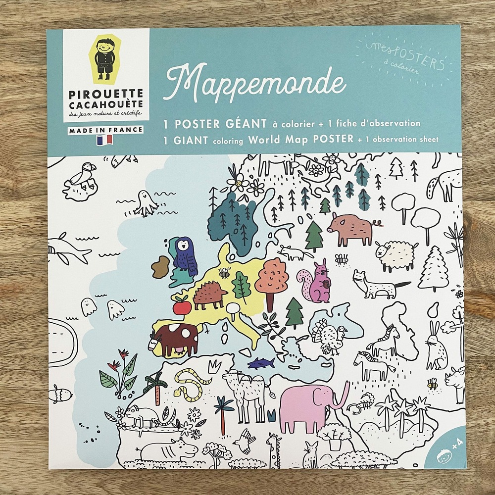 Mon poster géant à colorier - mappemonde
