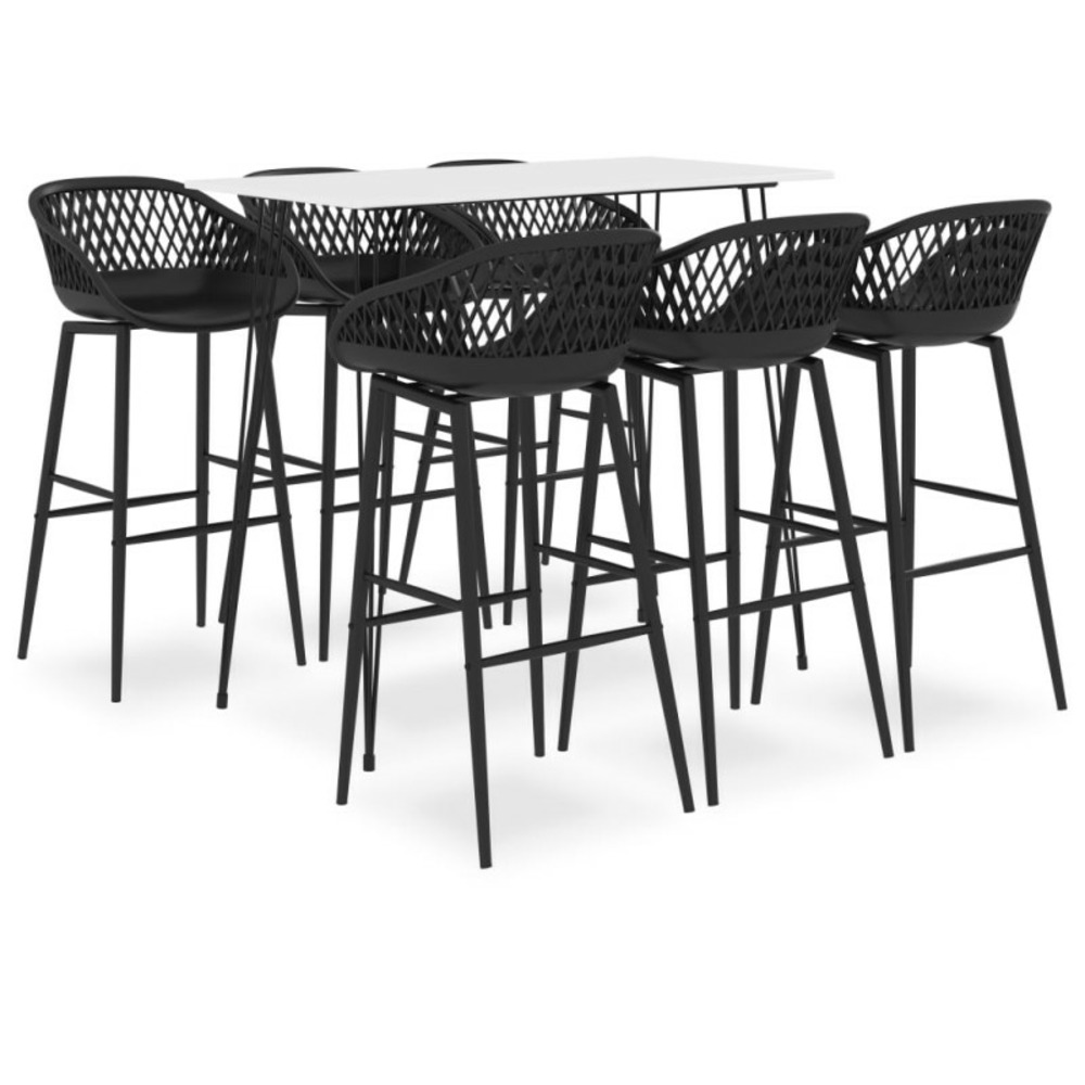 Ensemble de bar 7 pcs blanc et noir